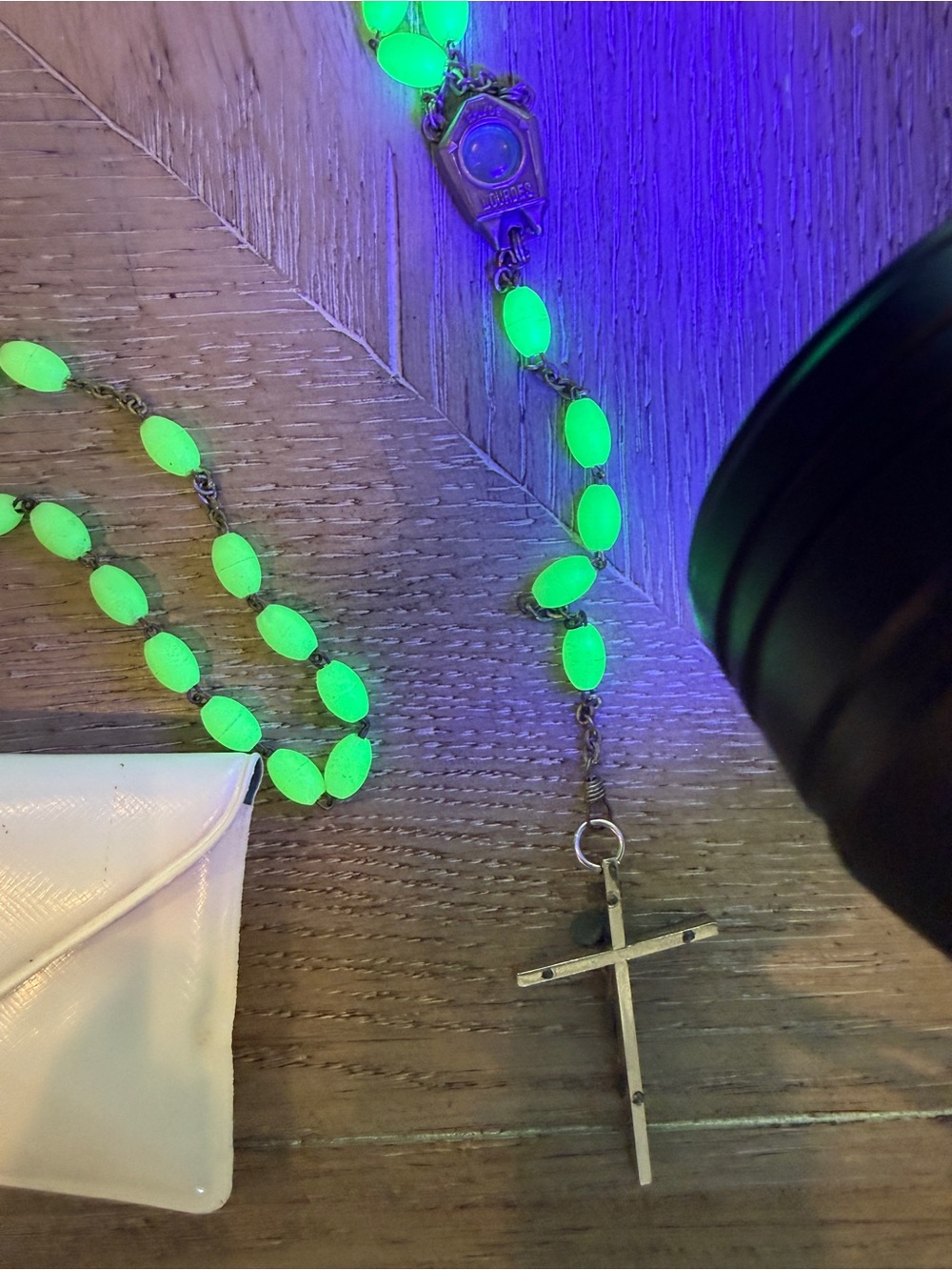 Vintage Lourdes Rosary with glow in the dark beads